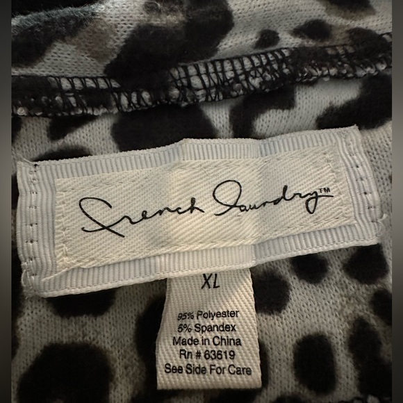 French Laundry Cardigan Open Front Waterfall Cascade Style Animal Print X-Large - Picture 9 of 13